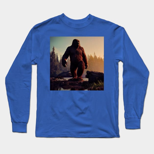 Sasquatch in Nature Long Sleeve T-Shirt by Grassroots Green